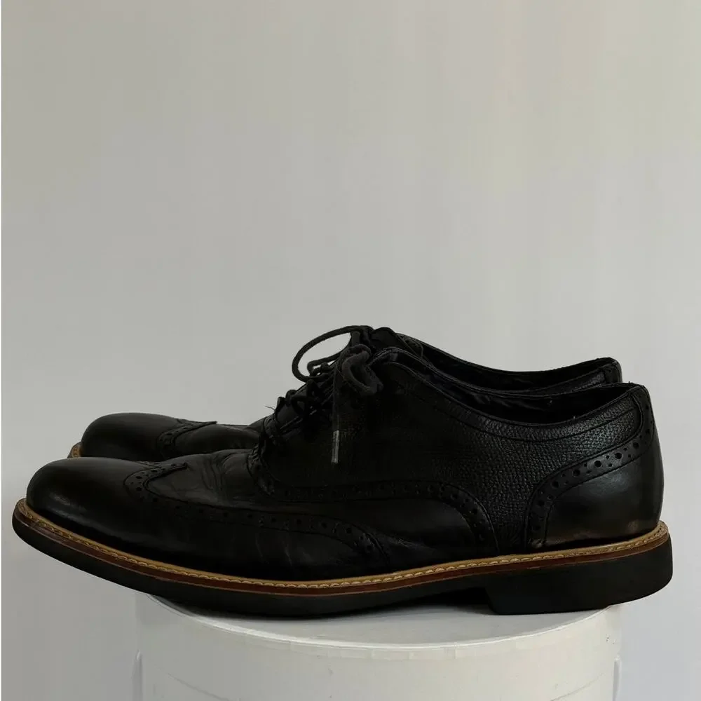 Cole Haan Great Jones Wingtip Brogue Black Leather Oxford C11233 Men's Shoes 10M
